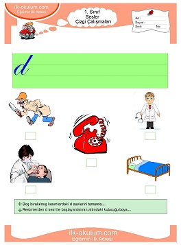 Çocuklar İçin D Sesi Çalışma Sayfaları 